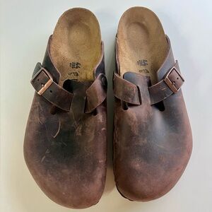 Brown Leather Boston Birkenstocks